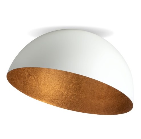 LARGE STEEL CEILING DOME WHITE-COPPER Ø70cm