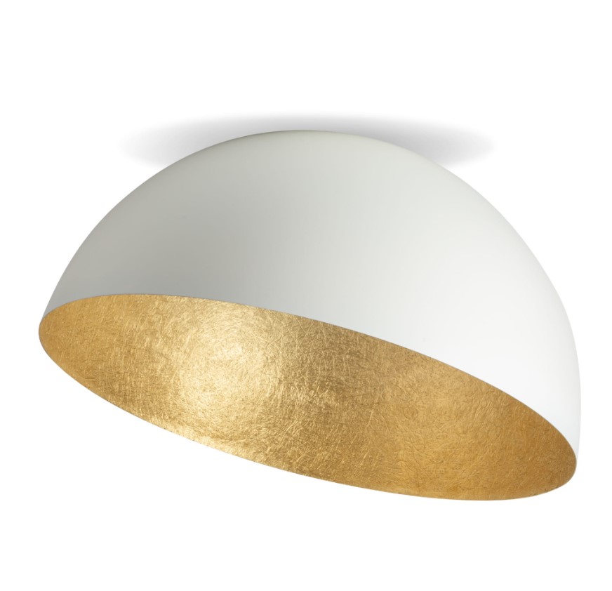 STEEL CEILING DOME WHITE-GOLD Ø50cm