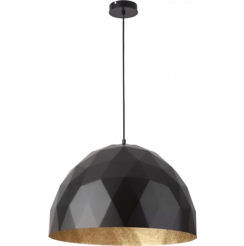POLYGONAL STEEL DOME PENDANT BLACK-GOLD Ø50cm