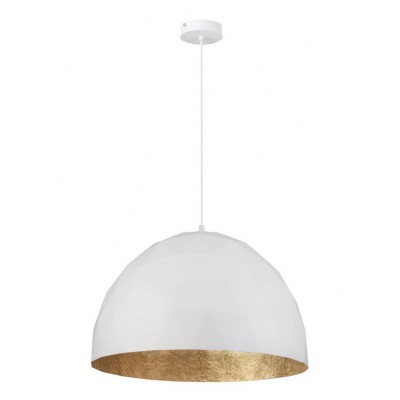 POLYGONAL STEEL DOME PENDANT WHITE-GOLD Ø50cm