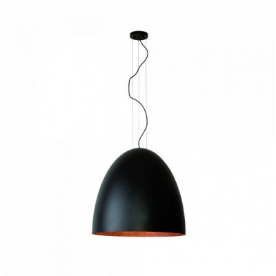 7-BULB STEEL DOME PENDANT BLACK-COPPER Ø75cm