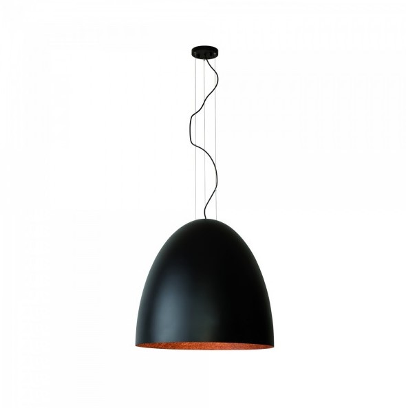 7-BULB STEEL DOME PENDANT BLACK-COPPER Ø75cm