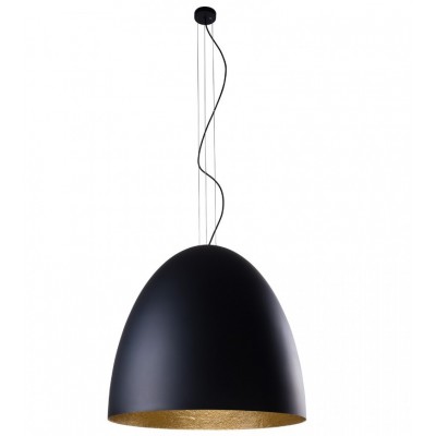 7-BULB STEEL DOME PENDANT BLACK-GOLD Ø75cm
