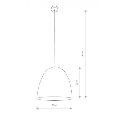 DEEP STEEL DOME PENDANT WHITE-COPPER Ø38cm