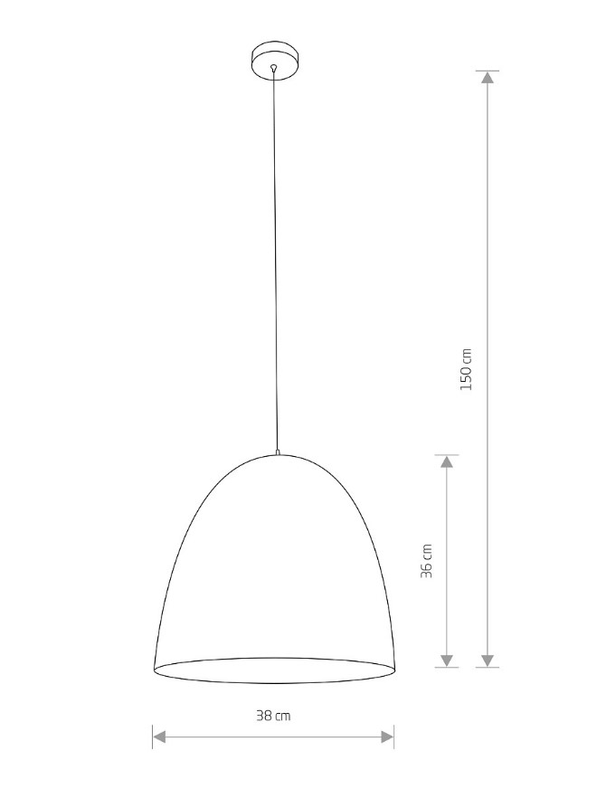 DEEP STEEL DOME PENDANT WHITE-COPPER Ø38cm