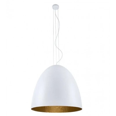 7-BULB STEEL DOME PENDANT WHITE-GOLD Ø75cm
