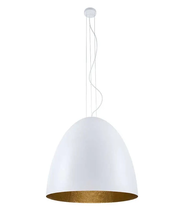 7-BULB STEEL DOME PENDANT WHITE-GOLD Ø75cm