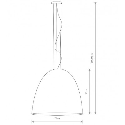 7-BULB STEEL DOME PENDANT WHITE-COPPER Ø75cm
