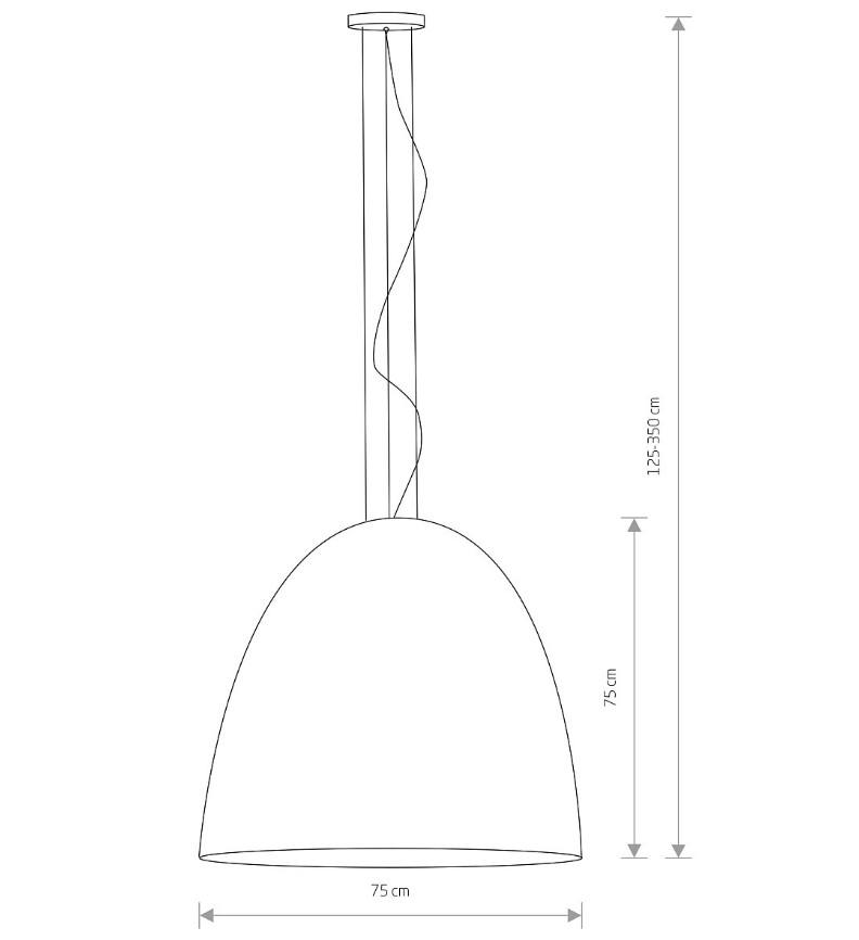 7-BULB STEEL DOME PENDANT WHITE-COPPER Ø75cm