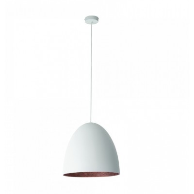 DEEP STEEL DOME PENDANT WHITE-COPPER Ø38cm