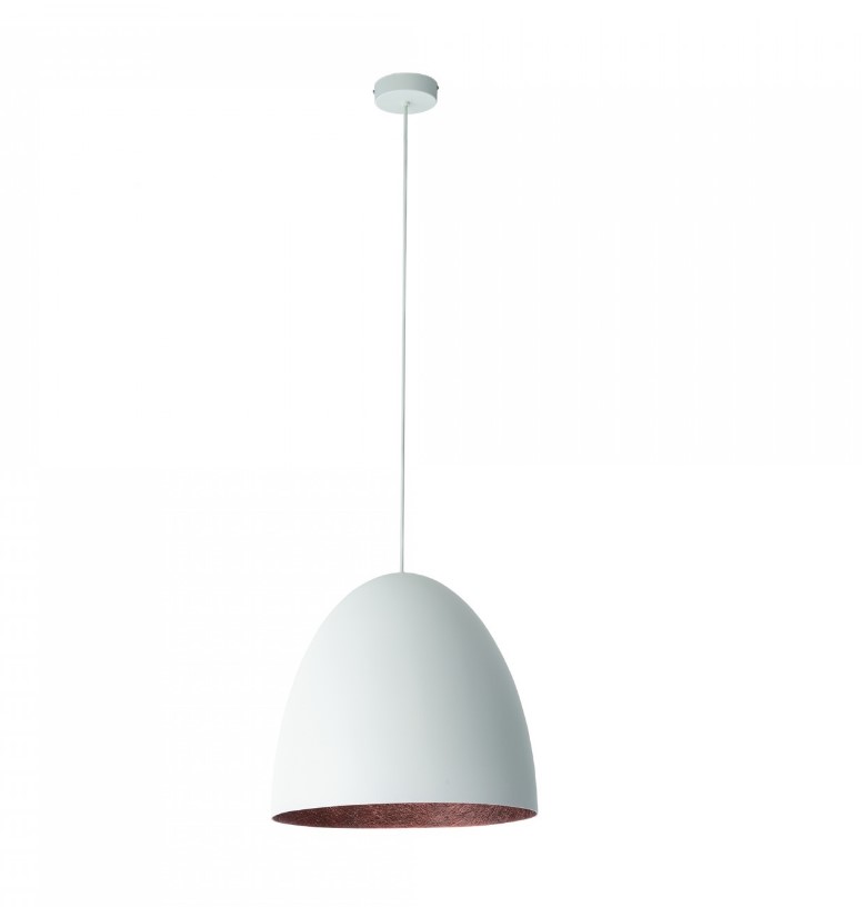 DEEP STEEL DOME PENDANT WHITE-COPPER Ø38cm