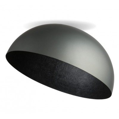 EXTRA LARGE STEEL CEILING DOME SILVER-BLACK Ø90cm