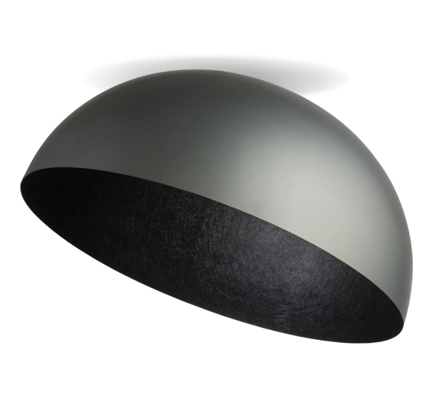 EXTRA LARGE STEEL CEILING DOME SILVER-BLACK Ø90cm