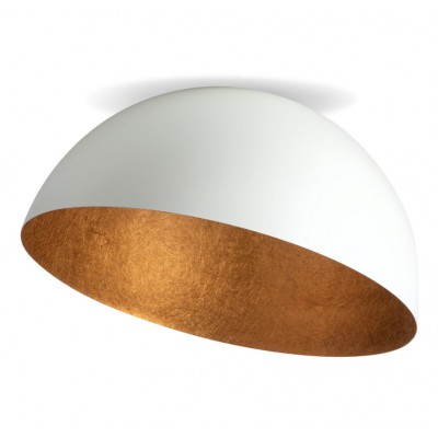 EXTRA LARGE STEEL CEILING DOME WHITE-COPPER Ø90cm