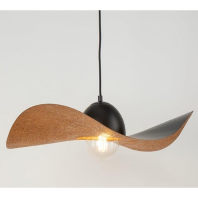 MODERN SINGLE-BULB PENDANT, STEEL BLACK-COPPER Ø55cm