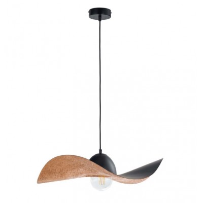 MODERN SINGLE-BULB PENDANT, STEEL BLACK-COPPER Ø55cm