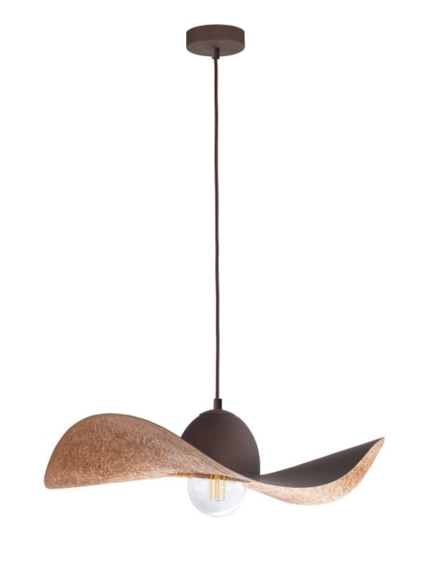 MODERN SINGLE-BULB PENDANT, STEEL BROWN-COPPER Ø55cm