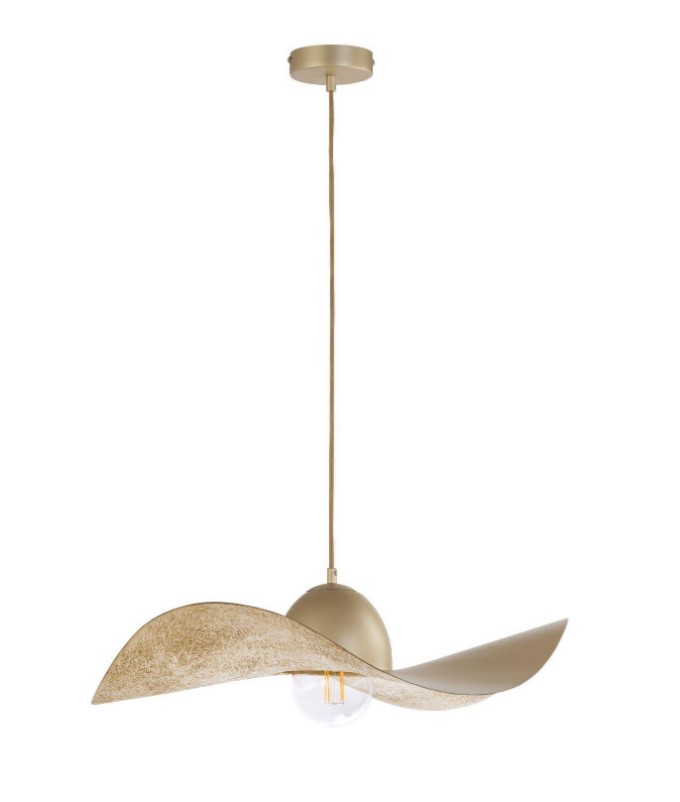 MODERN SINGLE-BULB PENDANT, STEEL GOLD Ø55cm