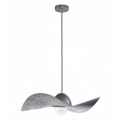 MODERN SINGLE-BULB PENDANT, STEEL SILVER Ø55cm
