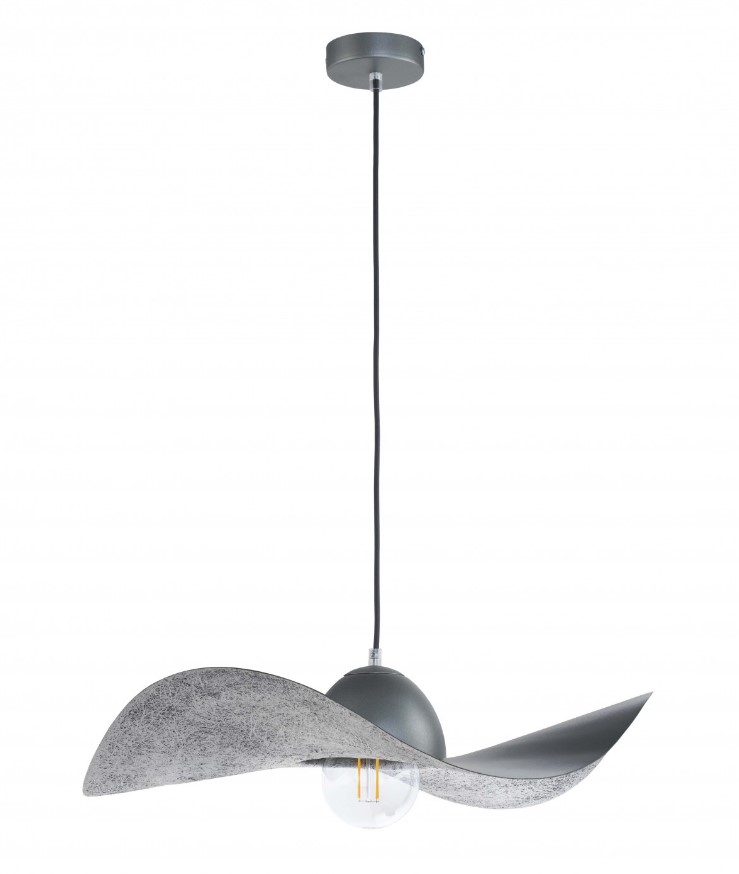 MODERN SINGLE-BULB PENDANT, STEEL SILVER Ø55cm