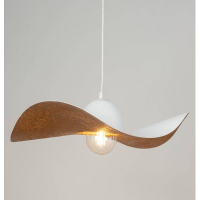 MODERN SINGLE-BULB PENDANT, STEEL WHITE-COPPER Ø55cm