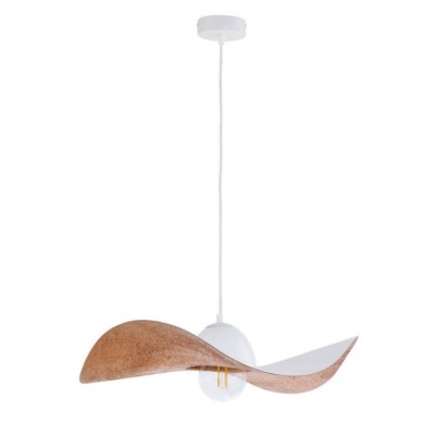 MODERN SINGLE-BULB PENDANT, STEEL WHITE-COPPER Ø55cm