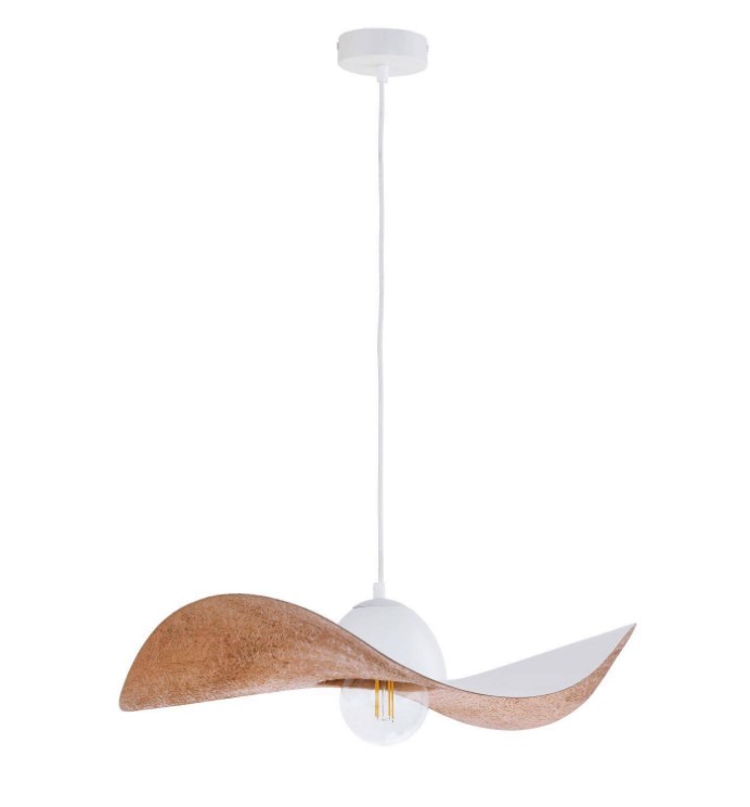 MODERN SINGLE-BULB PENDANT, STEEL WHITE-COPPER Ø55cm
