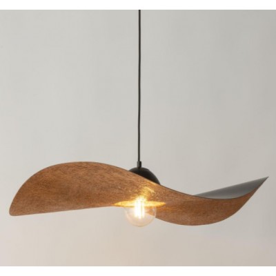 MODERN SINGLE-BULB PENDANT, STEEL BLACK-COPPER Ø76cm