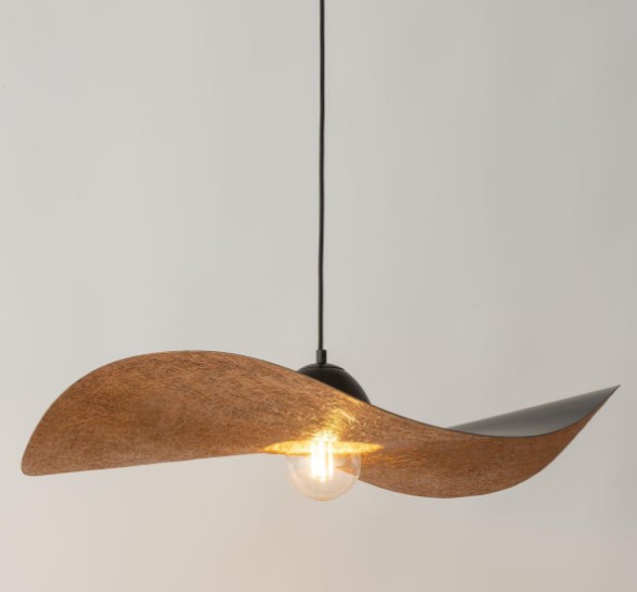 MODERN SINGLE-BULB PENDANT, STEEL BLACK-COPPER Ø76cm