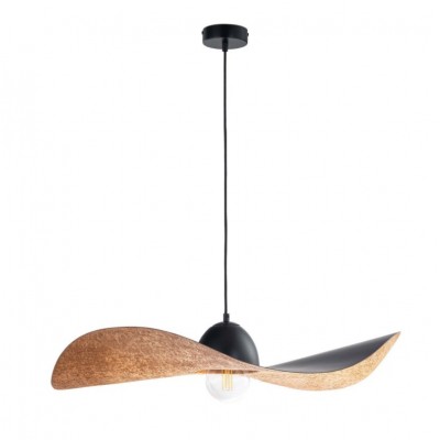 MODERN SINGLE-BULB PENDANT, STEEL BLACK-COPPER Ø76cm