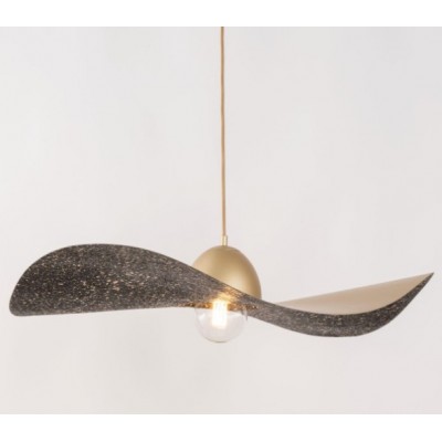 MODERN SINGLE-BULB PENDANT, STEEL GOLD-BLACK Ø76cm