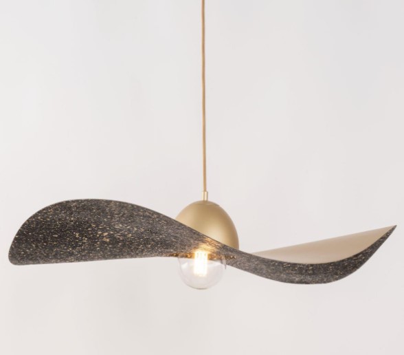MODERN SINGLE-BULB PENDANT, STEEL GOLD-BLACK Ø76cm