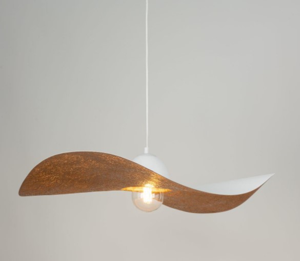 MODERN SINGLE-BULB PENDANT, STEEL WHITE-COPPER Ø76cm