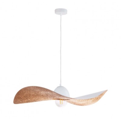 MODERN SINGLE-BULB PENDANT, STEEL WHITE-COPPER Ø76cm