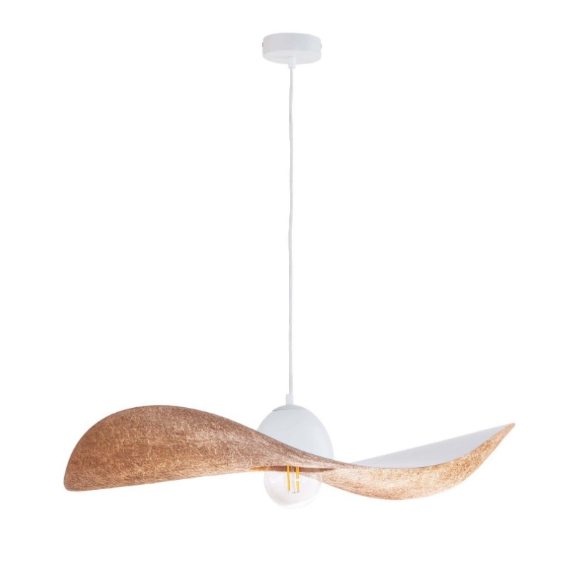 MODERN SINGLE-BULB PENDANT, STEEL WHITE-COPPER Ø76cm