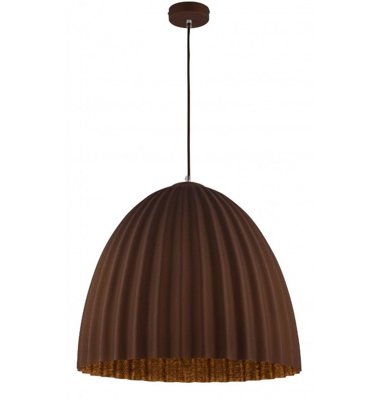 PLEATED STEEL DOME PENDANT BROWN-COPPER Ø50cm