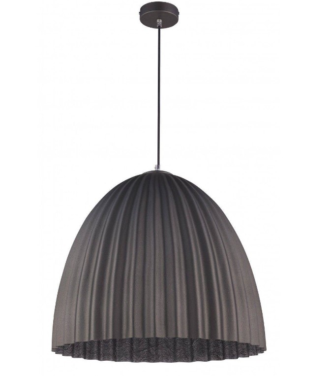 PLEATED STEEL DOME PENDANT SILVER Ø50cm