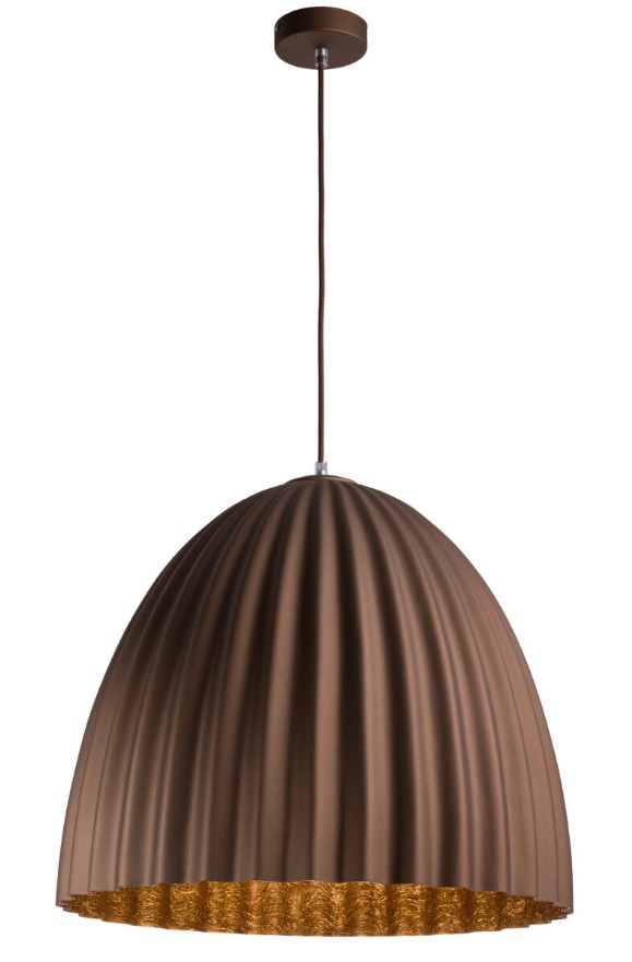 PLEATED STEEL DOME PENDANT BROWN-COPPER Ø70cm