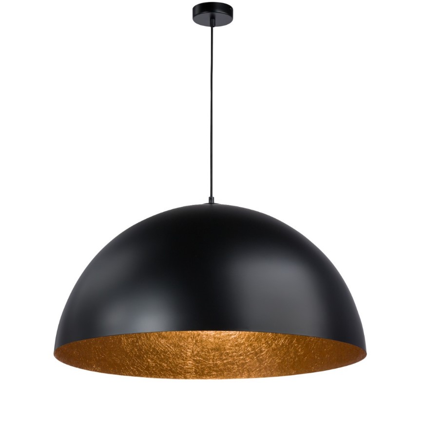 EXTRA LARGE STEEL DOME PENDANT BLACK-COPPER Ø90cm