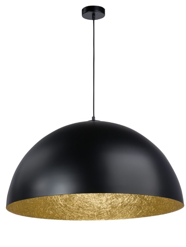 STEEL DOME PENDANT BLACK-GOLD Ø50cm