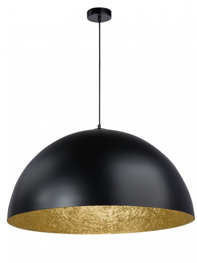 EXTRA LARGE STEEL DOME PENDANT BLACK-GOLD Ø90cm