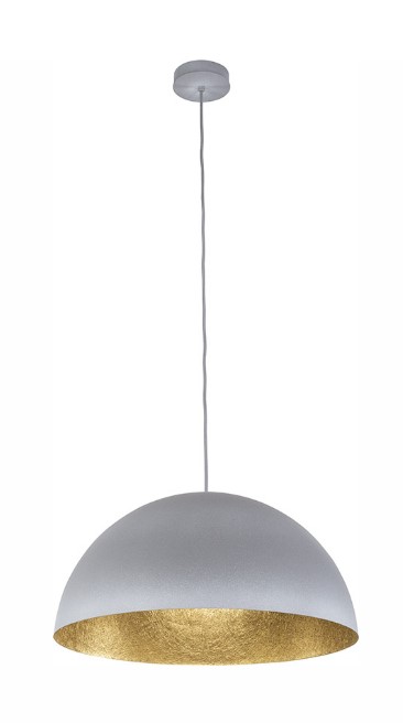 STEEL DOME PENDANT GREY-GOLD Ø50cm