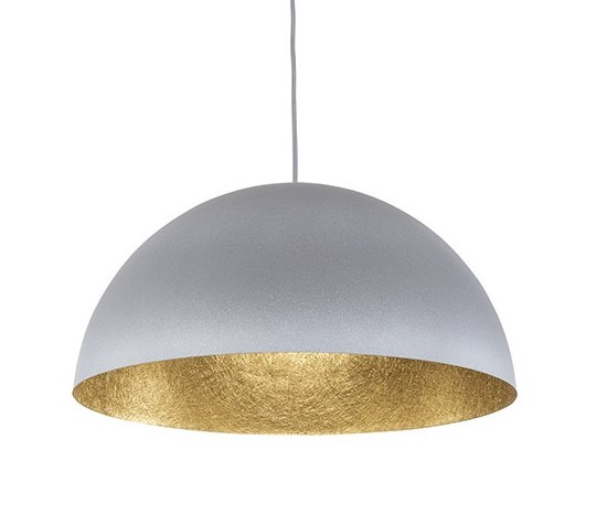 EXTRA LARGE STEEL DOME PENDANT GREY-GOLD Ø90cm