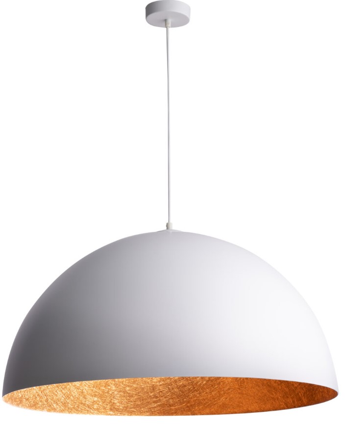  STEEL DOME PENDANT WHITE-COPPER Ø50cm