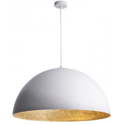 STEEL DOME PENDANT WHITE-GOLD Ø50cm