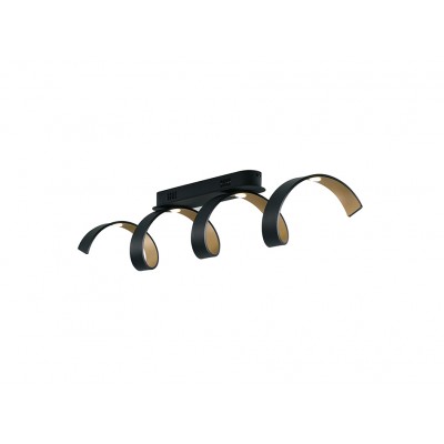 PLAFONIERA LED HELIX NERA/ORO 20W 1680LM 4000K 80X18X13,5CM