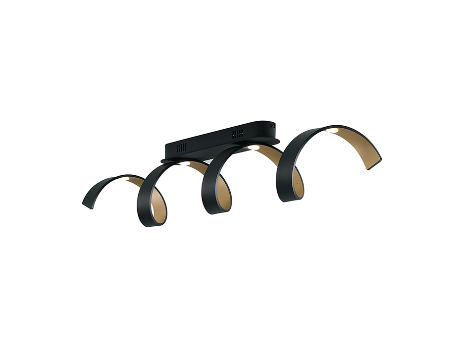 PLAFONIERA LED HELIX NERA/ORO 20W 1680LM 4000K 80X18X13,5CM