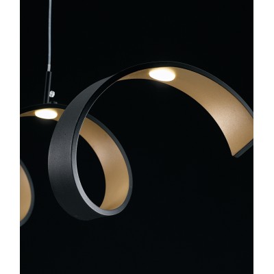 PLAFONIERA LED HELIX NERO/ORO 20W 1600LM 3000K 80X18X13,5CM