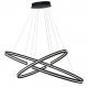 SOSPENSIONE LED CLARKE NERA 75W 4500LM 3000K 80X40CM+60X30CM