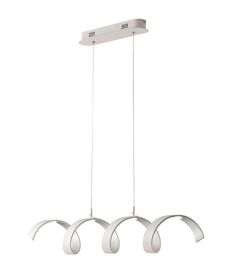 SOSPENSIONE LED HELIX BIANCA/SILVER 20W 1680LM 3000K 80X13,5CM